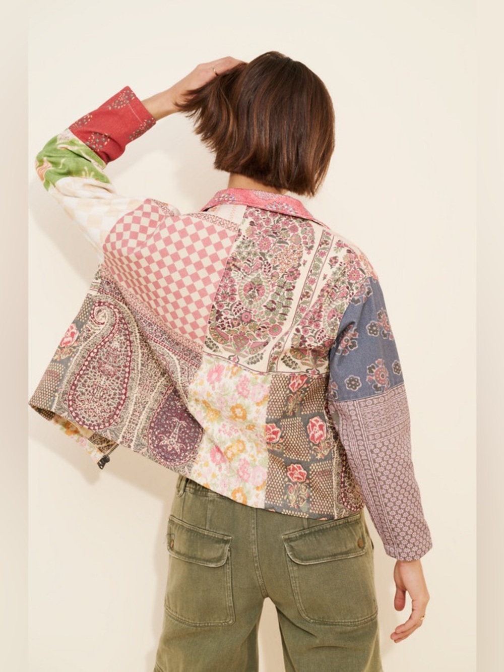 Found tapestry twill jacket in a patchwork print - Picture 2 of 10
